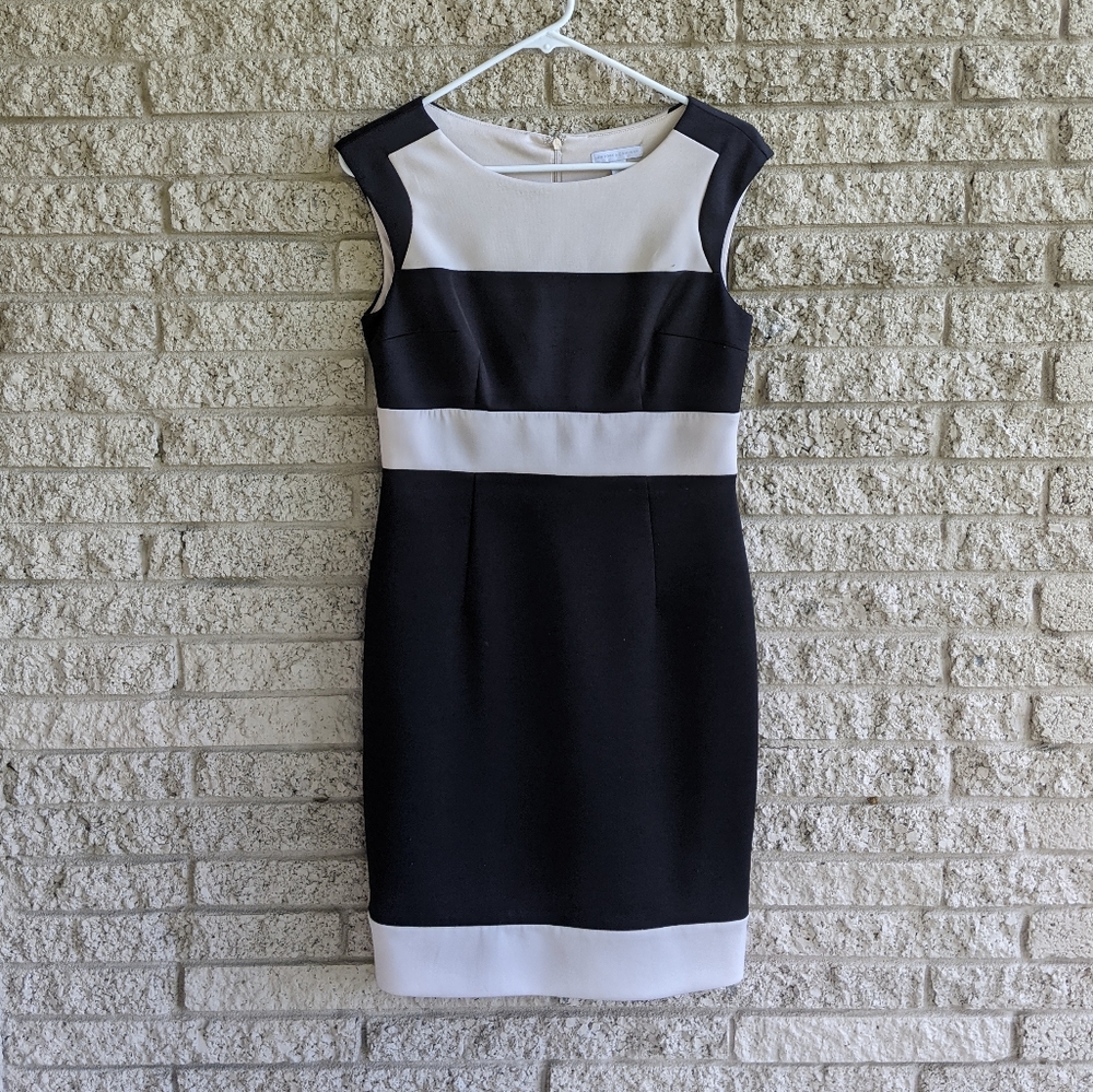 New York & Company Black and Ivory A-line Dress